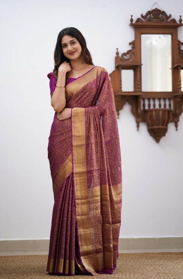 Aab Lichi Jacquard Silk Saree Catalog